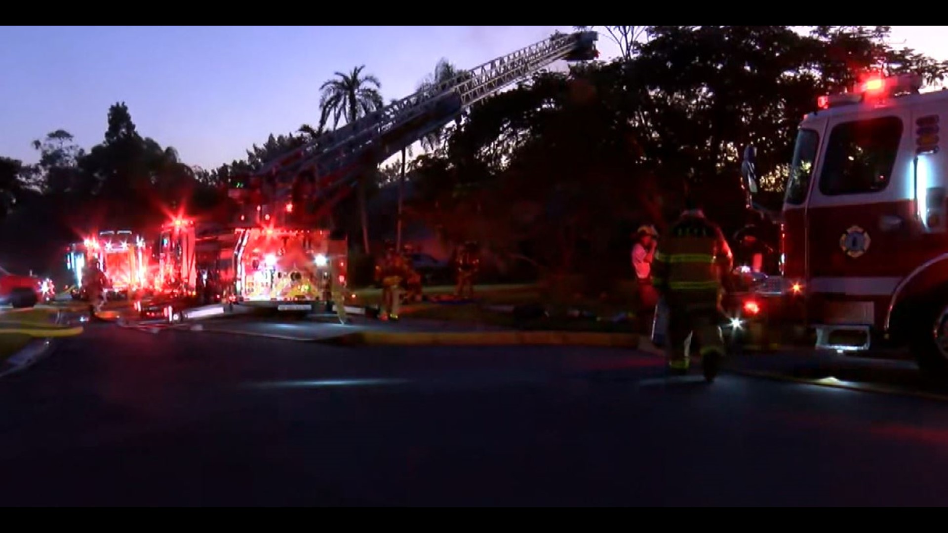 Three firefighters were taken to a hospital while battling a house fire in Sarasota.