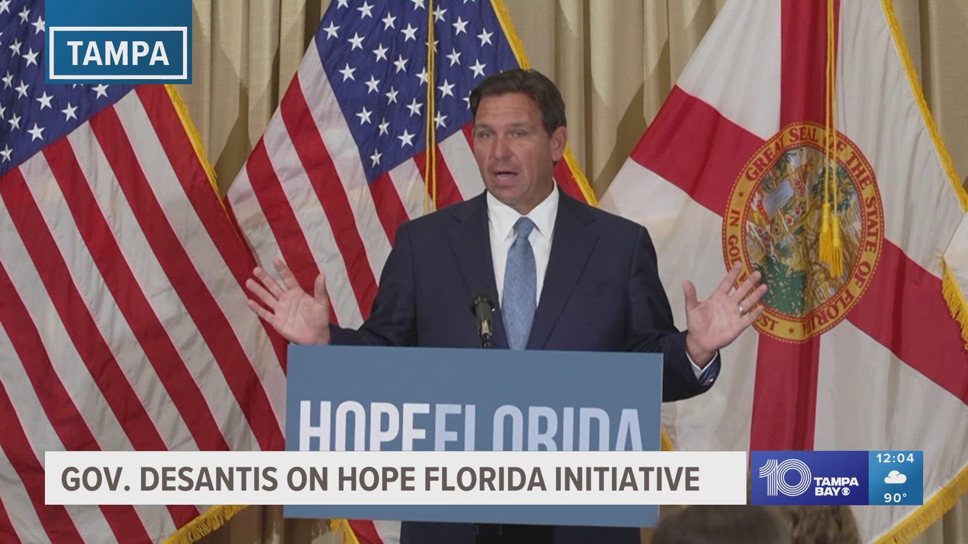 At his press conference, the governor talked about Hope Florida, which helps residents in need find resources through one portal.