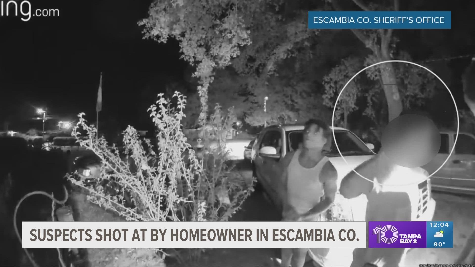 A new video released by Escambia County Sheriff's Office shows the moments three people forced their way into a home last week.