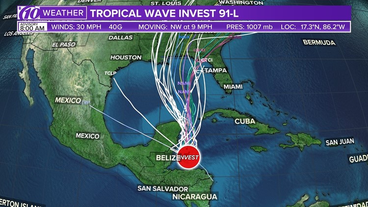 Track Tropical Invest 91L: Spaghetti Models, Forecast Cone And ...