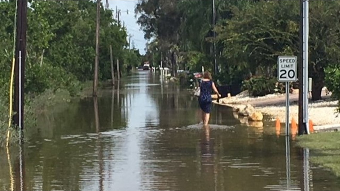 High tide, storm surge caused by Hurricane Michael spurs flooding