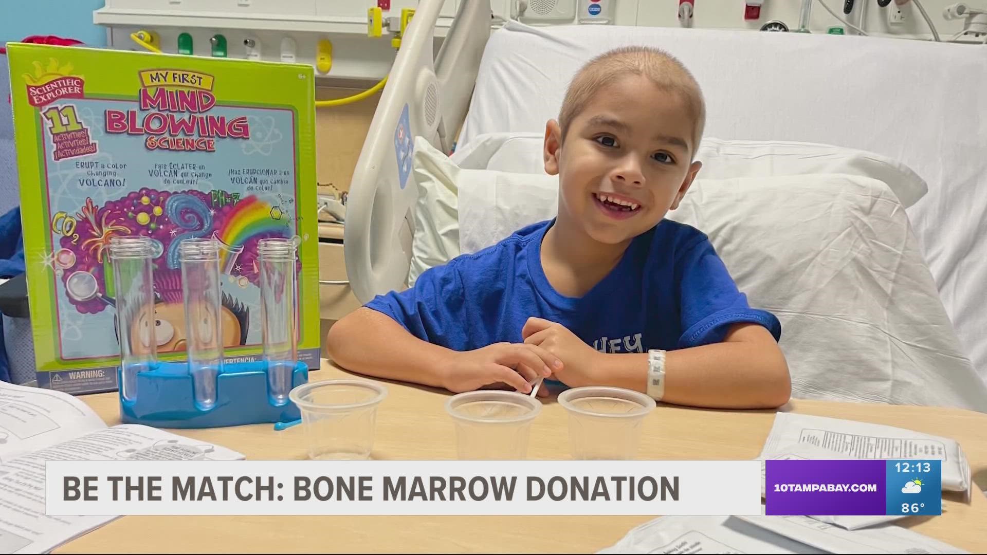 Aiden is still waiting for a full match for a bone marrow transplant.