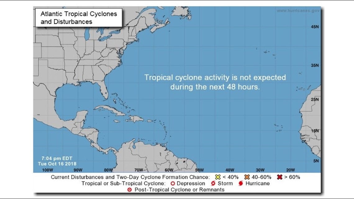 For the first time in 50 days, no tropical development is expected ...