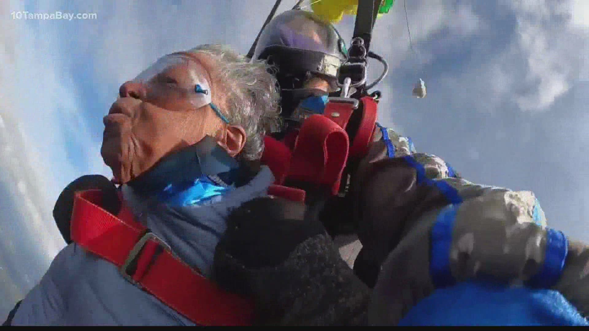 Millie Bailey, who's a World War II veteran, had been wanting to jump out of a plane for more than 10 years.