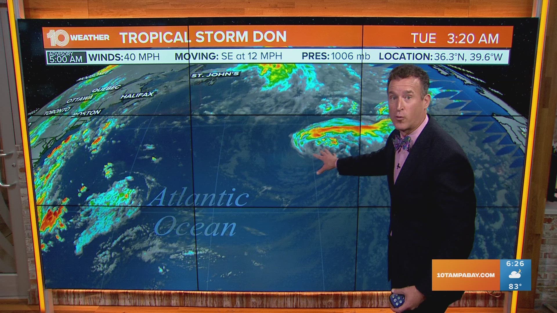 Tropical Storm Don officially developed Monday night from a subtropical storm. There's no threat to land at this time.