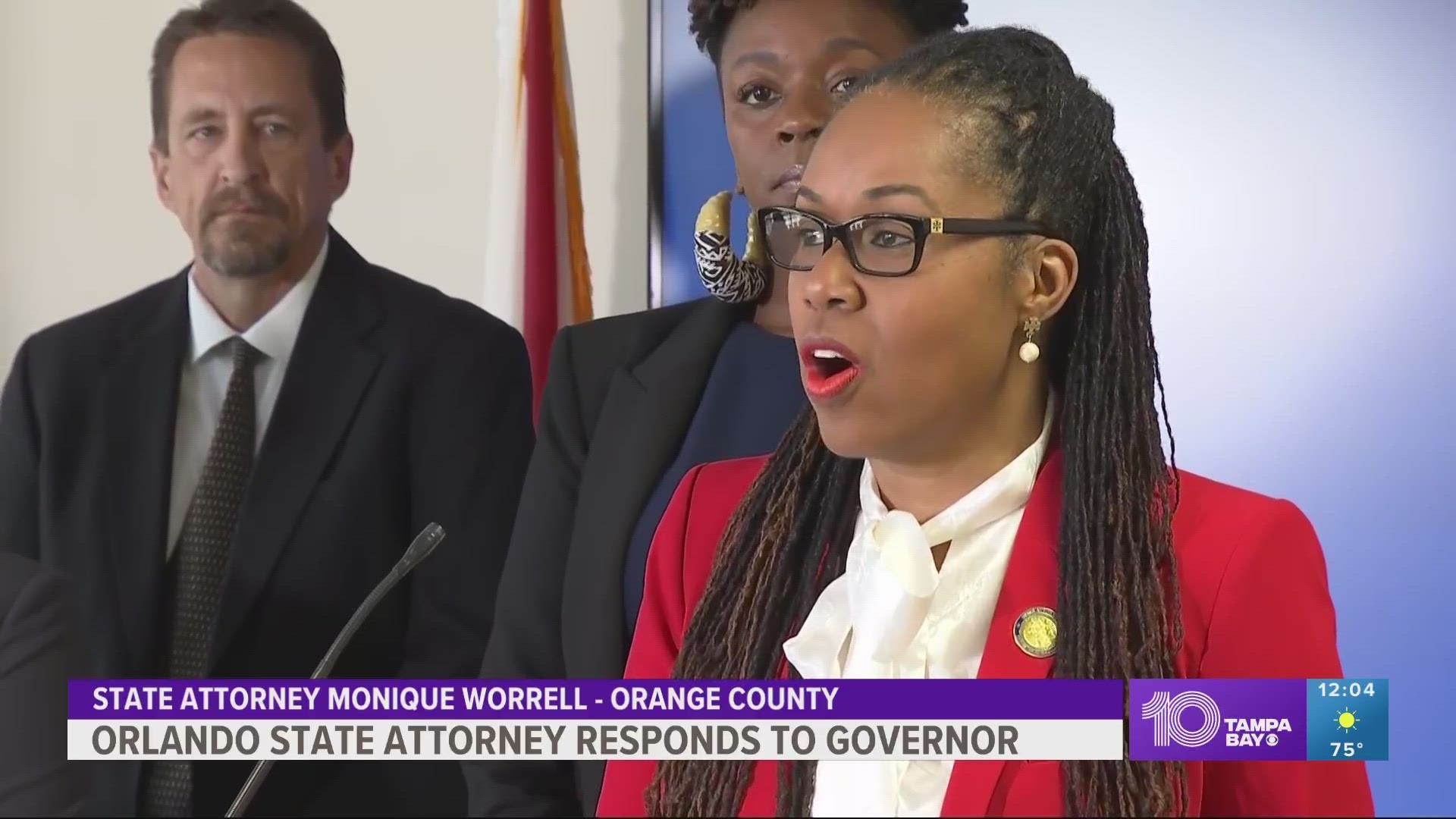 Worrell held a news conference where she shared that Gov. Ron DeSantis' claims were "baseless" and a "danger" to the community.