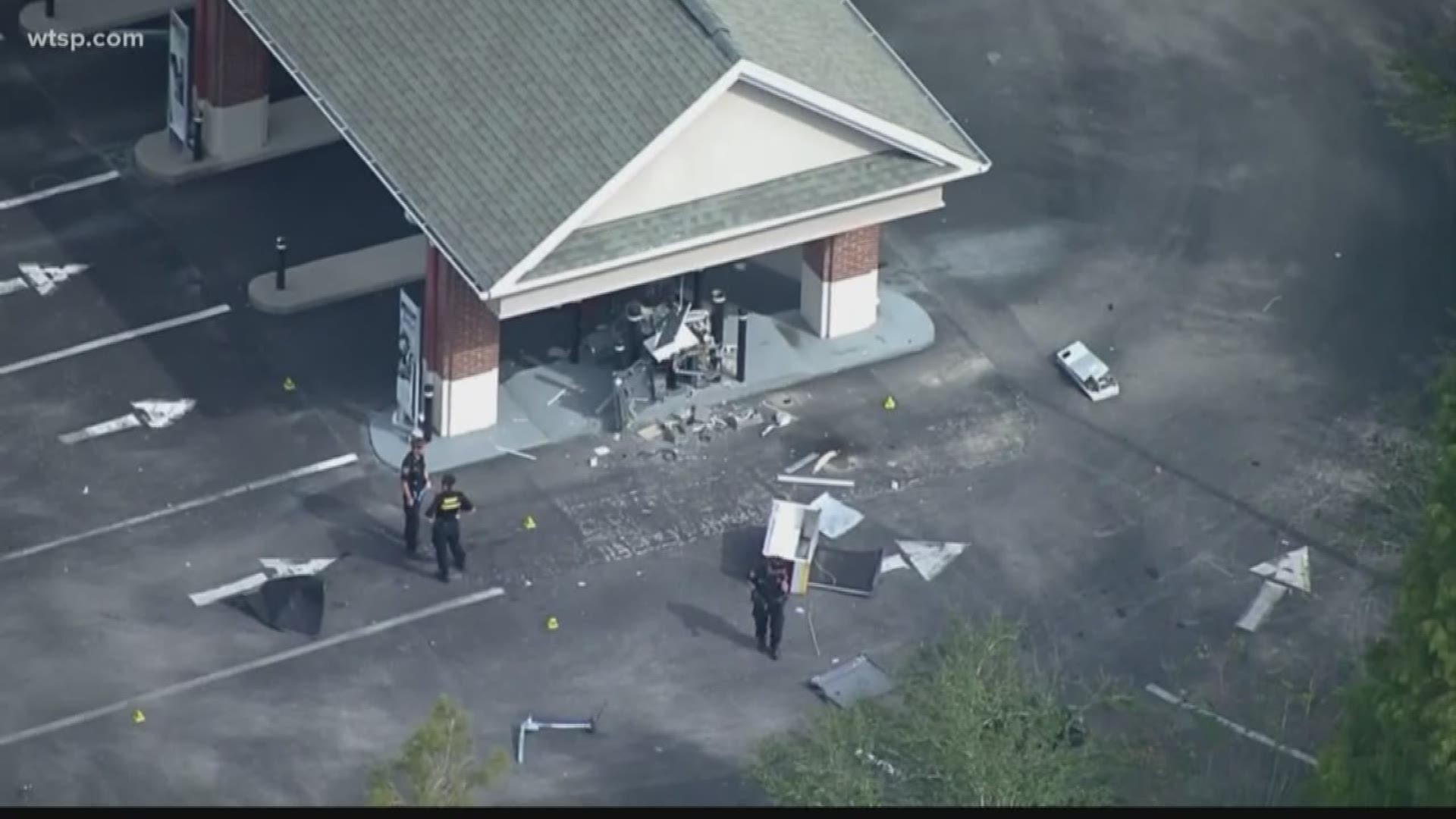 A drive-thru ATM exploded early Monday morning in Pinellas County.