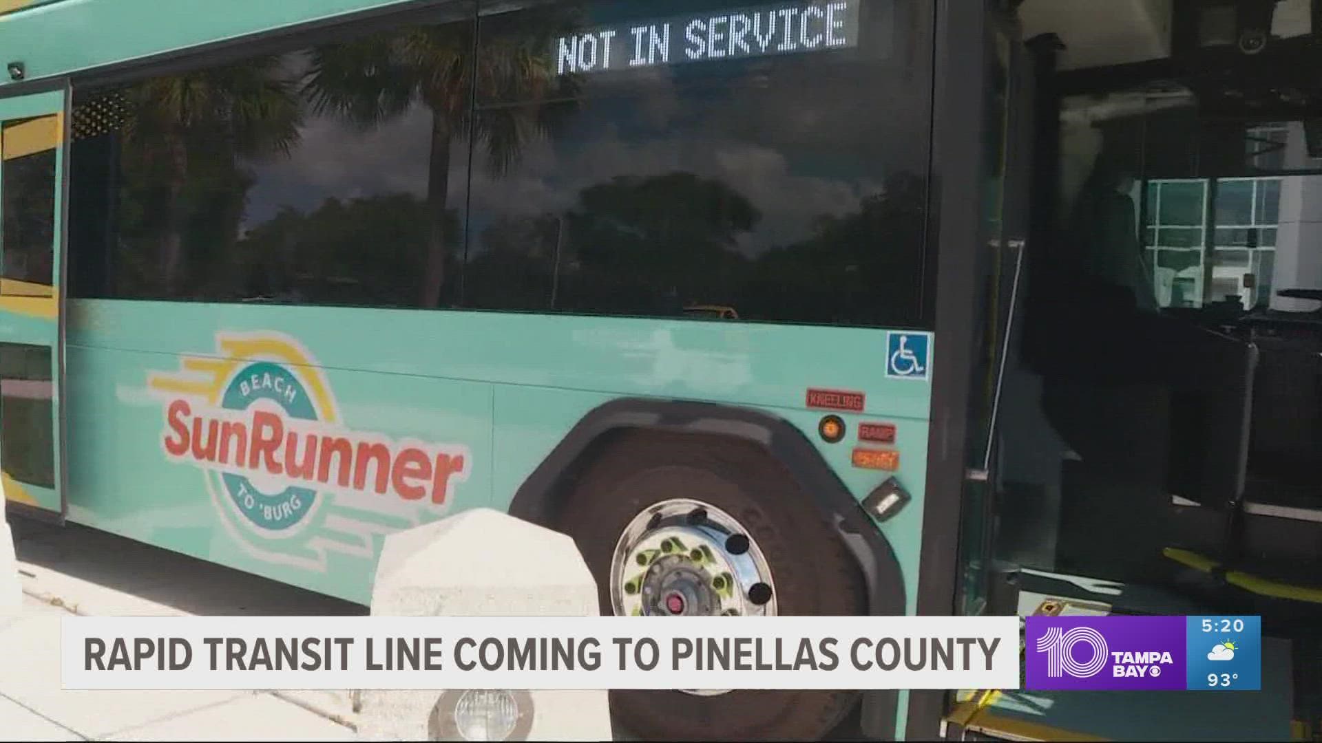 The Pinellas Suncoast Transit Authority CEO revealed the grand opening of Tampa Bay's first bus rapid transit system Wednesday.