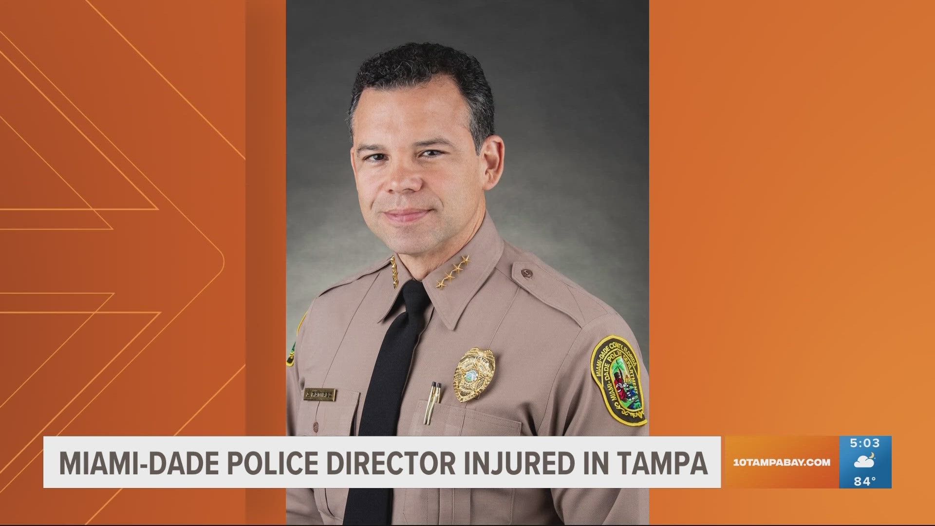 He is reportedly undergoing surgery. The police director was in town for the Florida Sheriffs Association's summer conference.