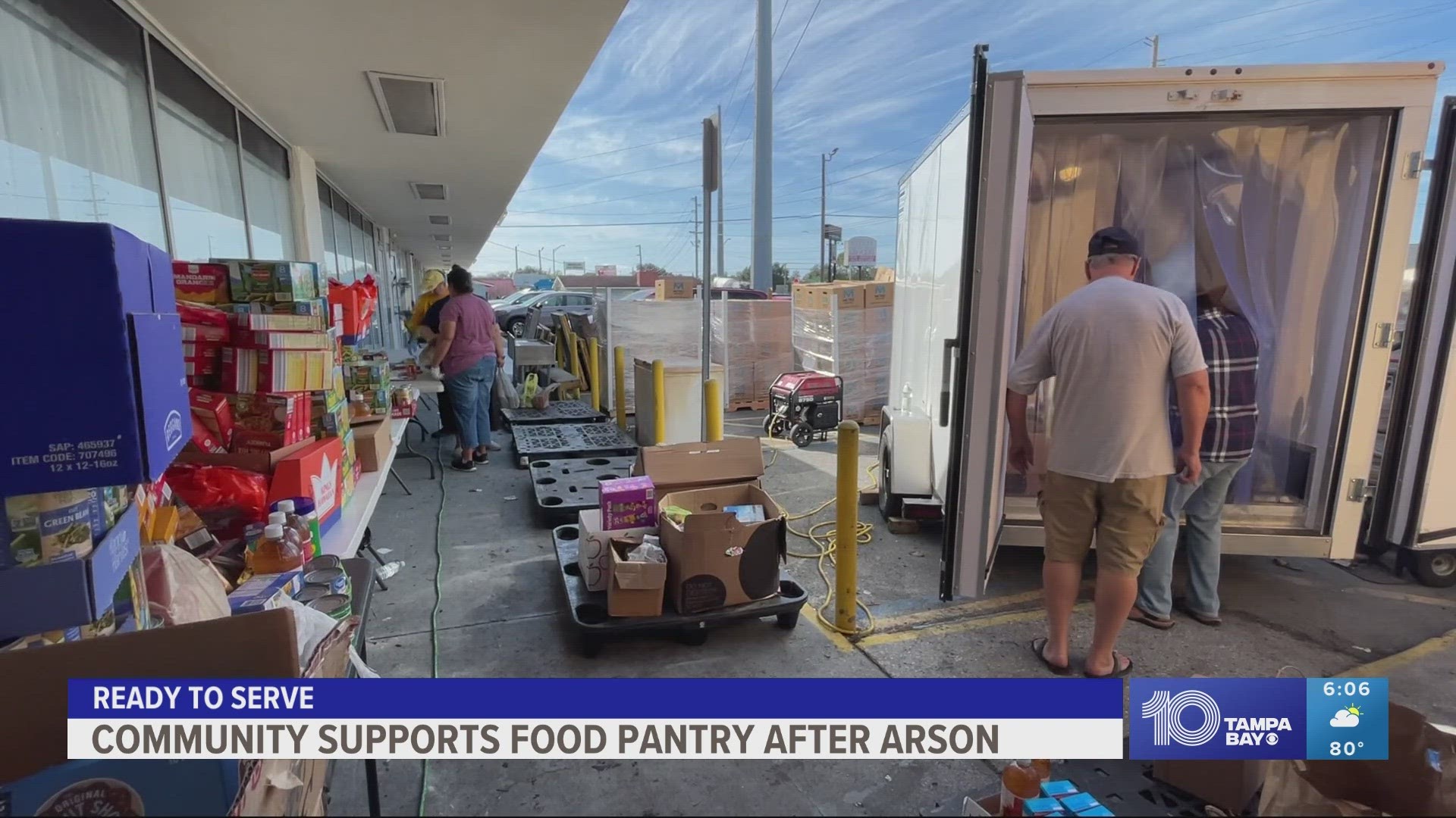 A Lakeland food pantry helping those in need was set on fire, but thanks to the community, their mission is not burning out.