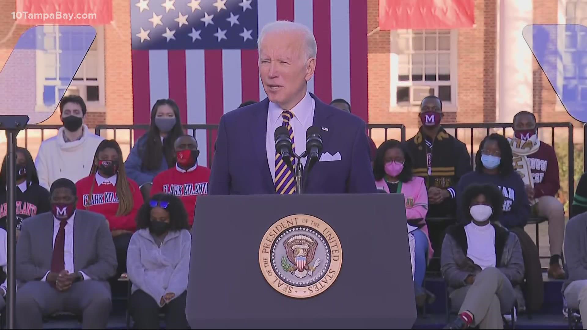 Biden told a crowd in Atlanta that he’d been having quiet conversations with Senators for months over the two voting rights bills up for debate.