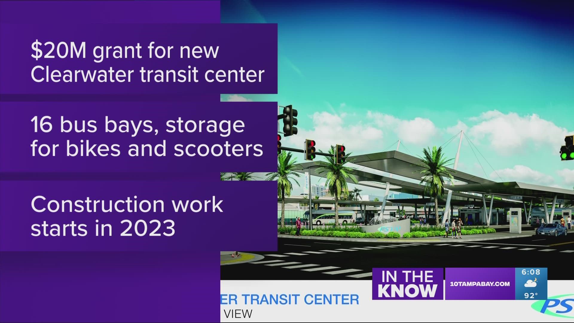 The transit center will take downtown riders to Pinellas County-area beaches and more.