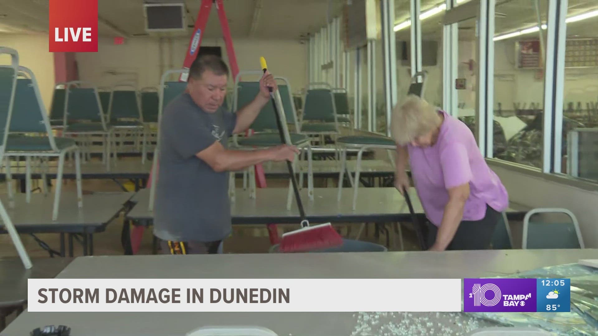 Nick Volturo reports from the Causeway Plaza where business owners are clearing up broken glass and other debris.