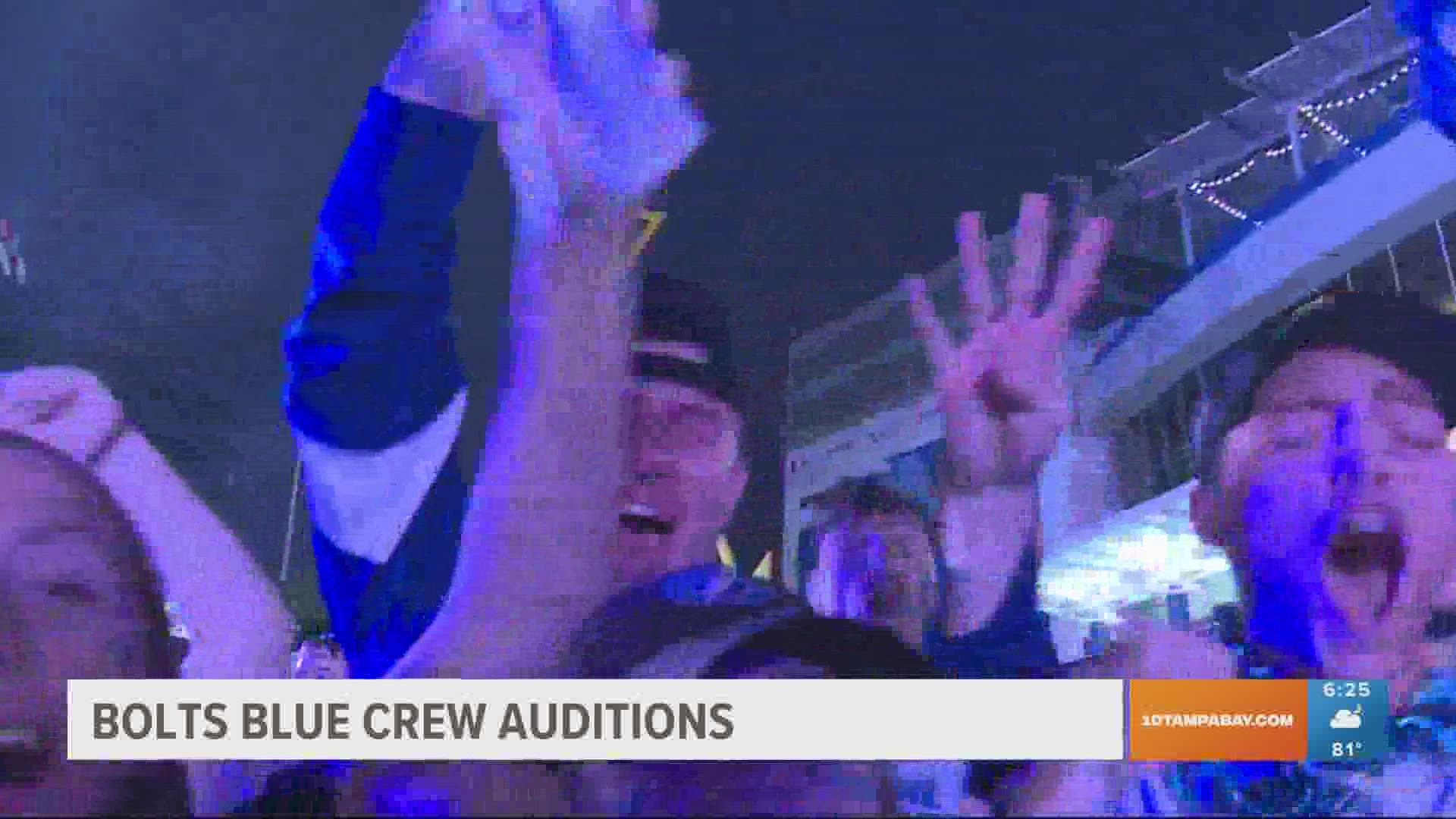 The Blue Crew engages with fans during Tampa Bay Lightning home games at Amalie Arena.
