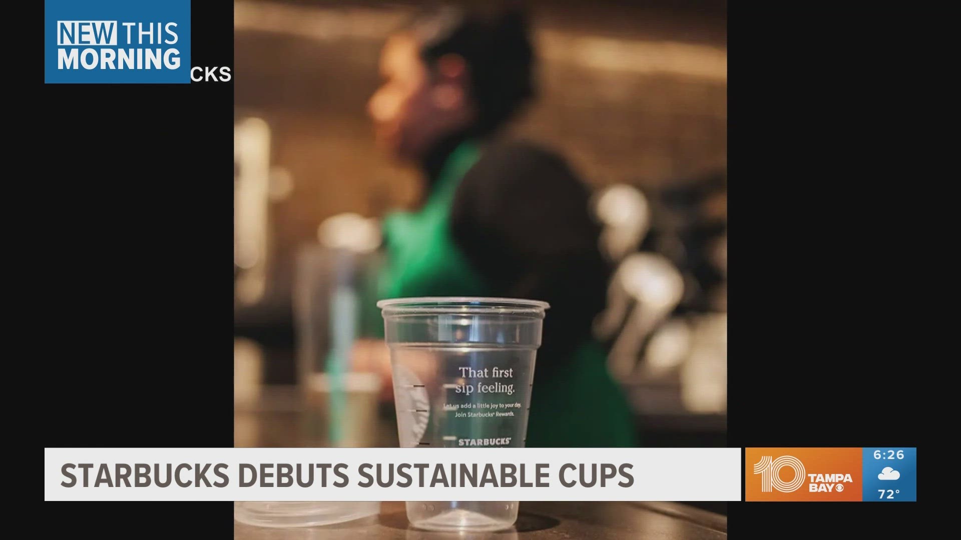 The company is debuting new cold drink cups that contain 20% less plastic than previous ones this month.