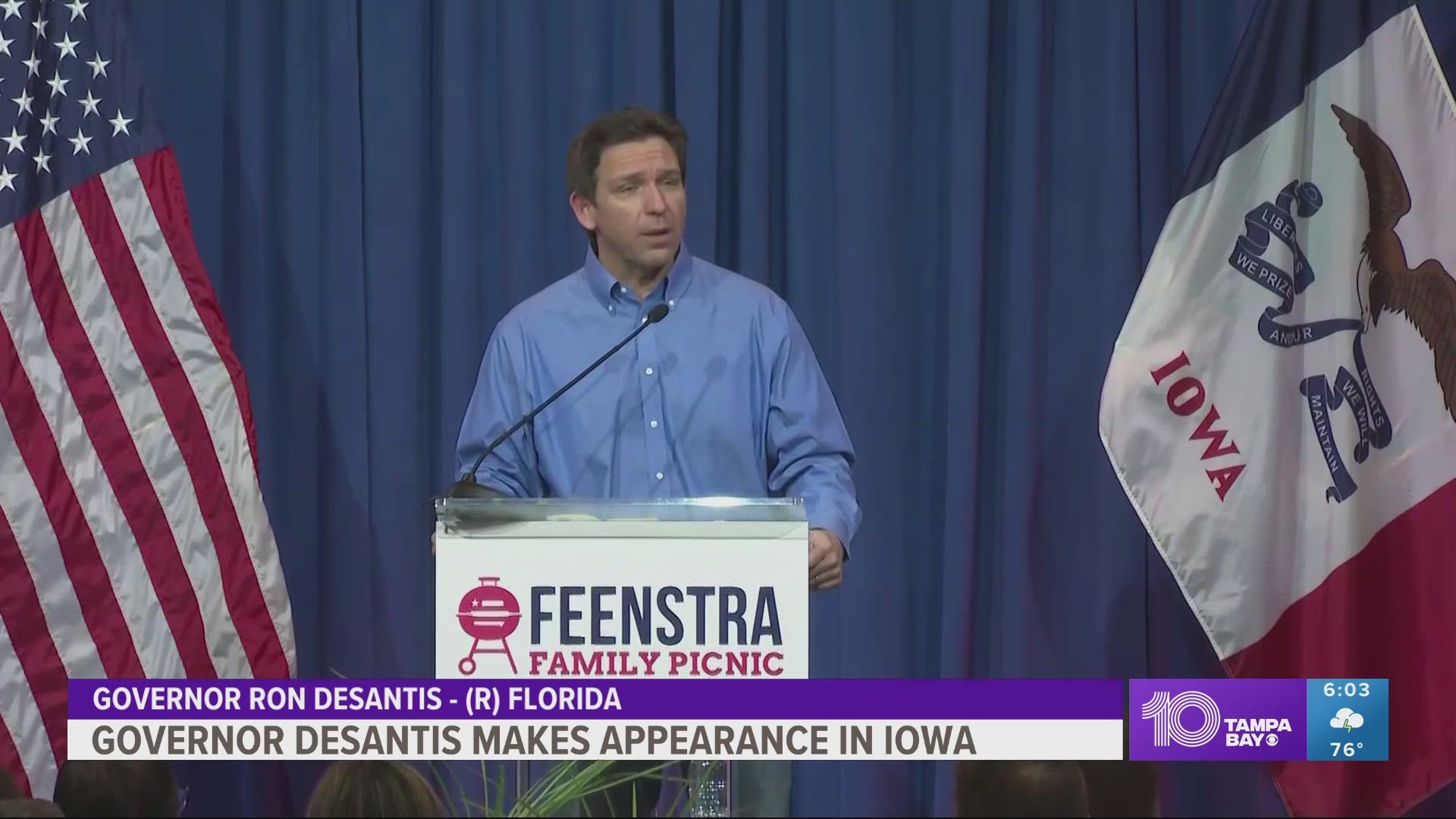 Florida Gov. Ron DeSantis sought Saturday to weaken former President Donald Trump's grip on the GOP as he courted voters in battleground Iowa.