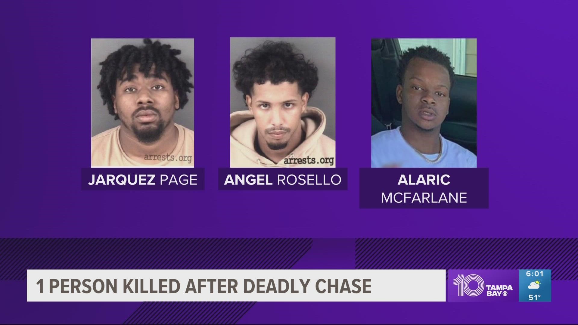 The car chase originated in Polk County after deputies tried to track down three men in an SUV, authorities say.