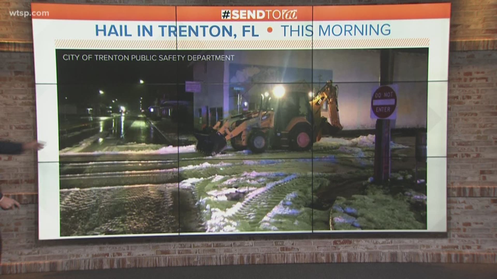 The city of Trenton Public Safety Department is warning drivers of ice on the roadways. A Facebook post says the ice is from hail on Tuesday morning.