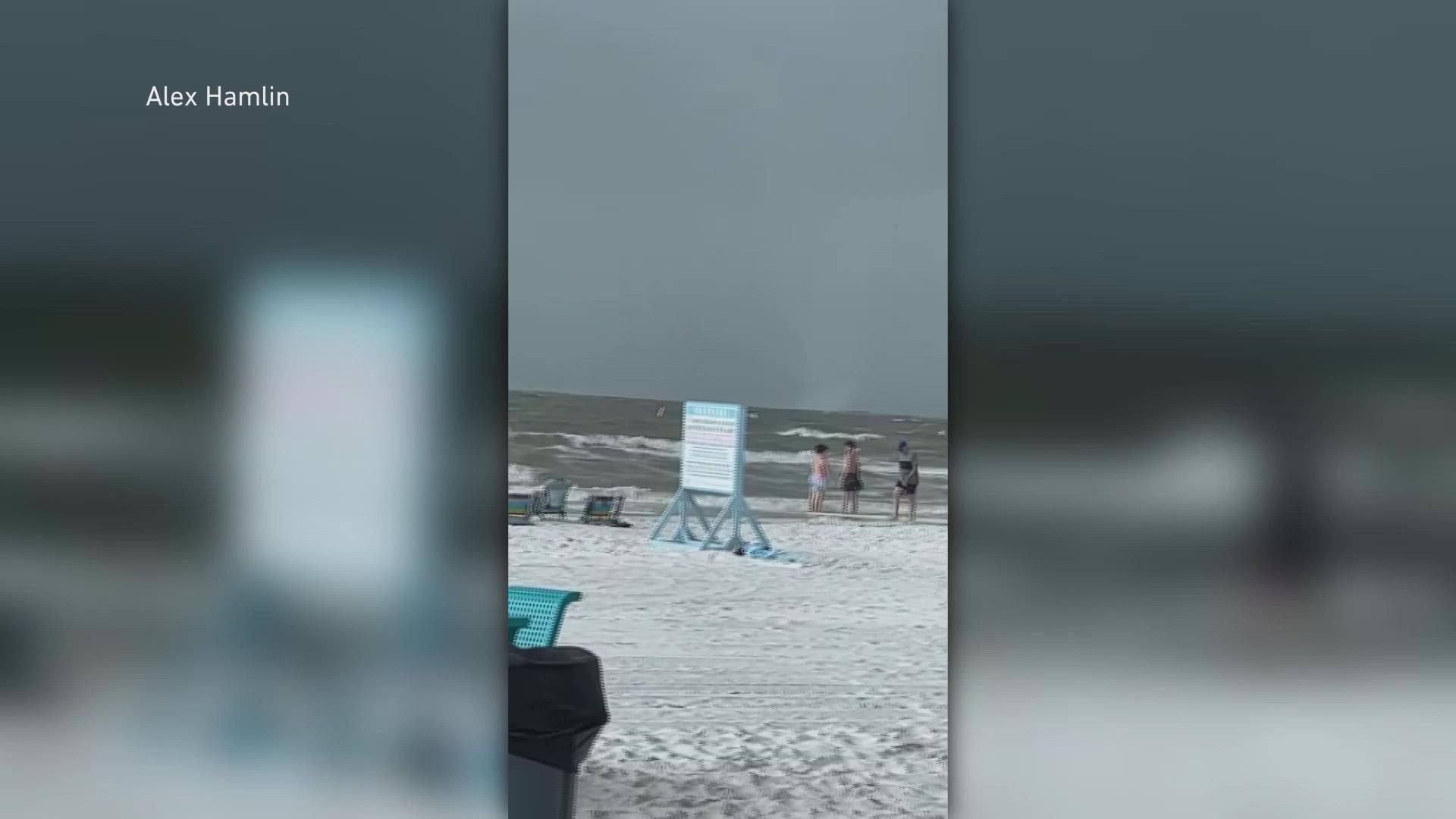 People tried to get out of the way of the tornado before it tossed trash cans and beach gear.