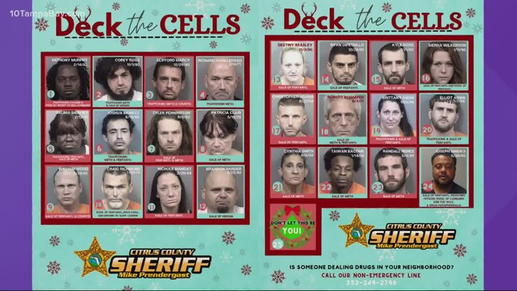 'Deck the Cells': 24 arrested in Citrus County drug bust operation