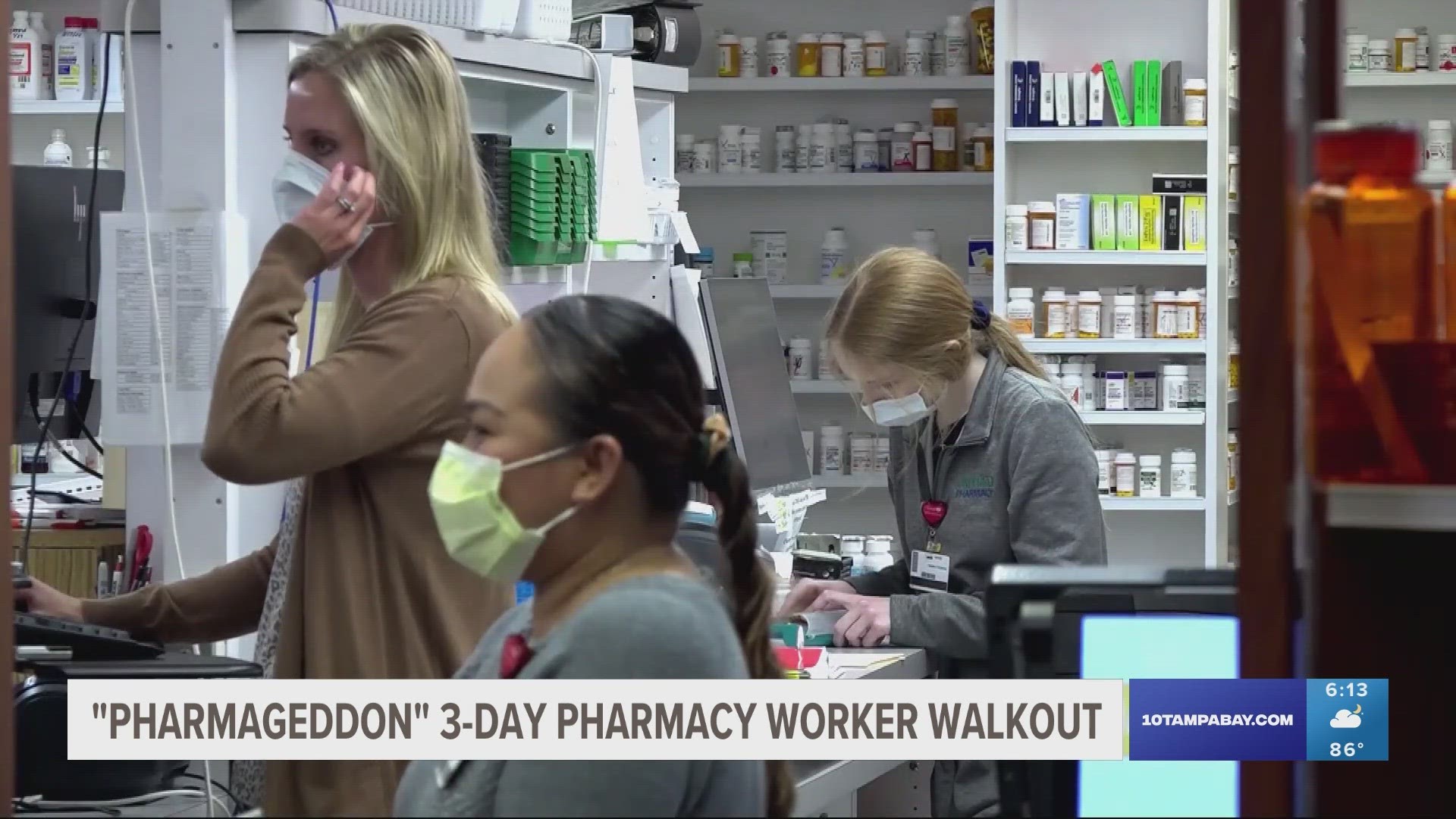 Pharmageddon is a collective, simultaneous walkout by workers at three of the nation's largest pharmacies – Walgreens, CVS and Rite Aid.