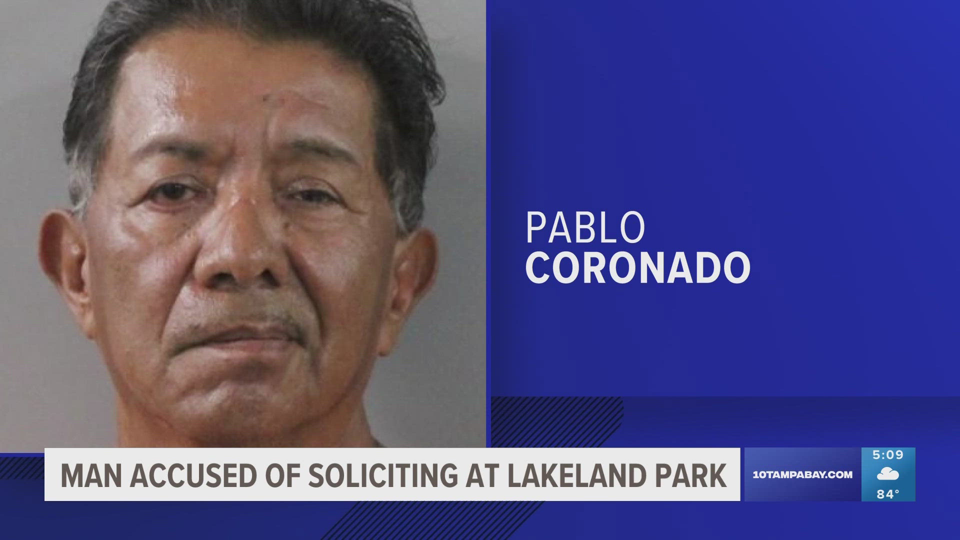 Pablo Coronado, 67, was arrested Thursday morning after multiple complaints of lewd behavior at Saddle Creek Park and Gator Creek Preserve in Lakeland.