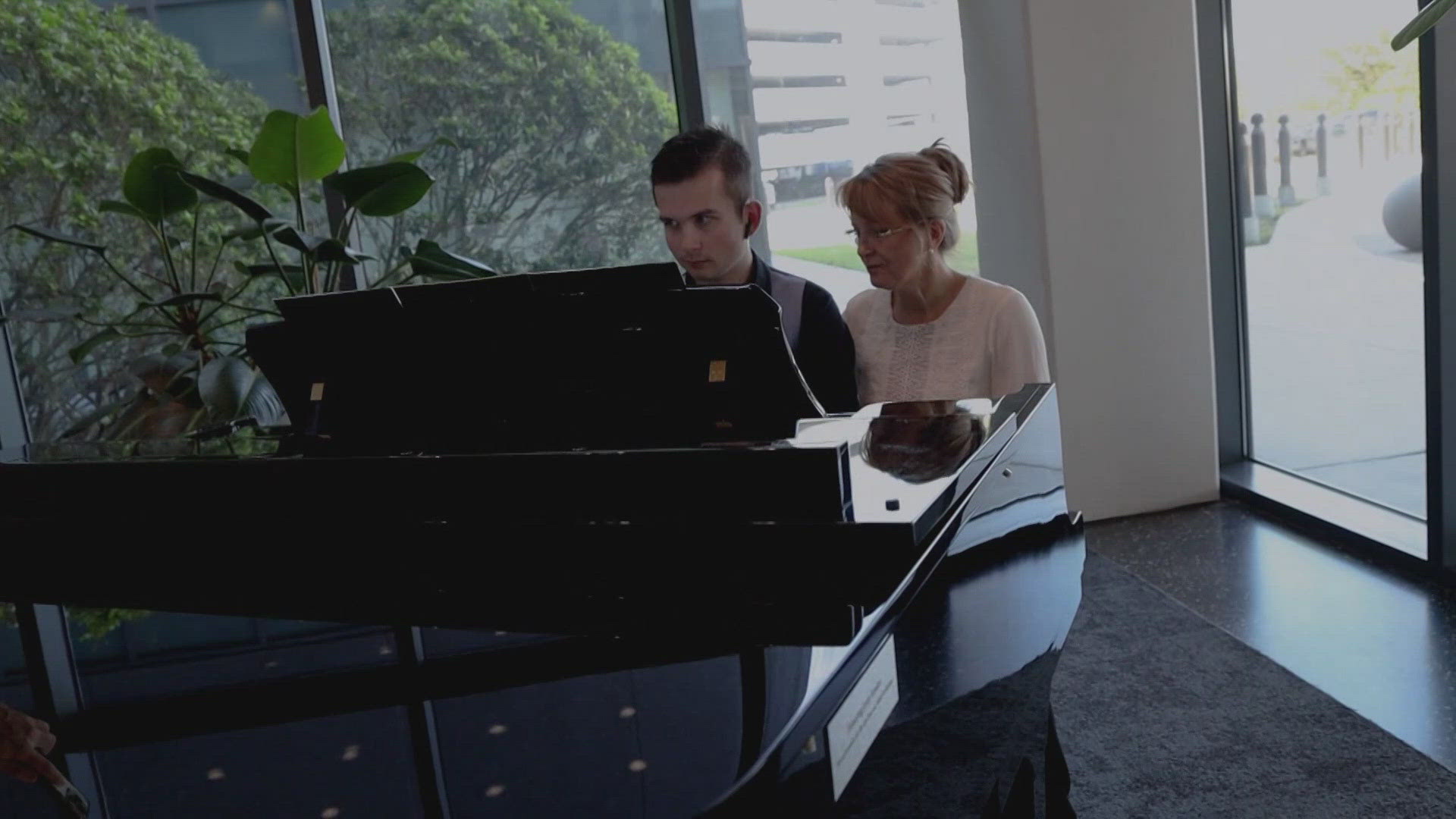 While one young man cannot form words due to severe autism, he is able to express himself through music while helping patients find some comfort in the hospital.