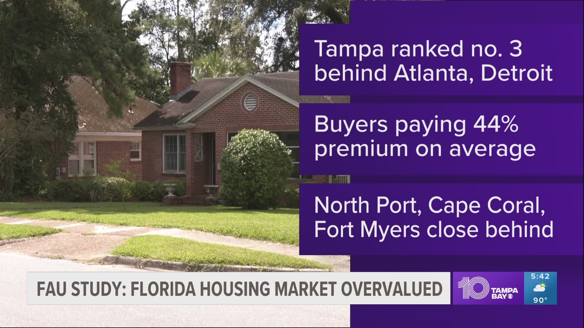 "Florida is the state where prices are well out of line with historical trends," a news release of the report said.