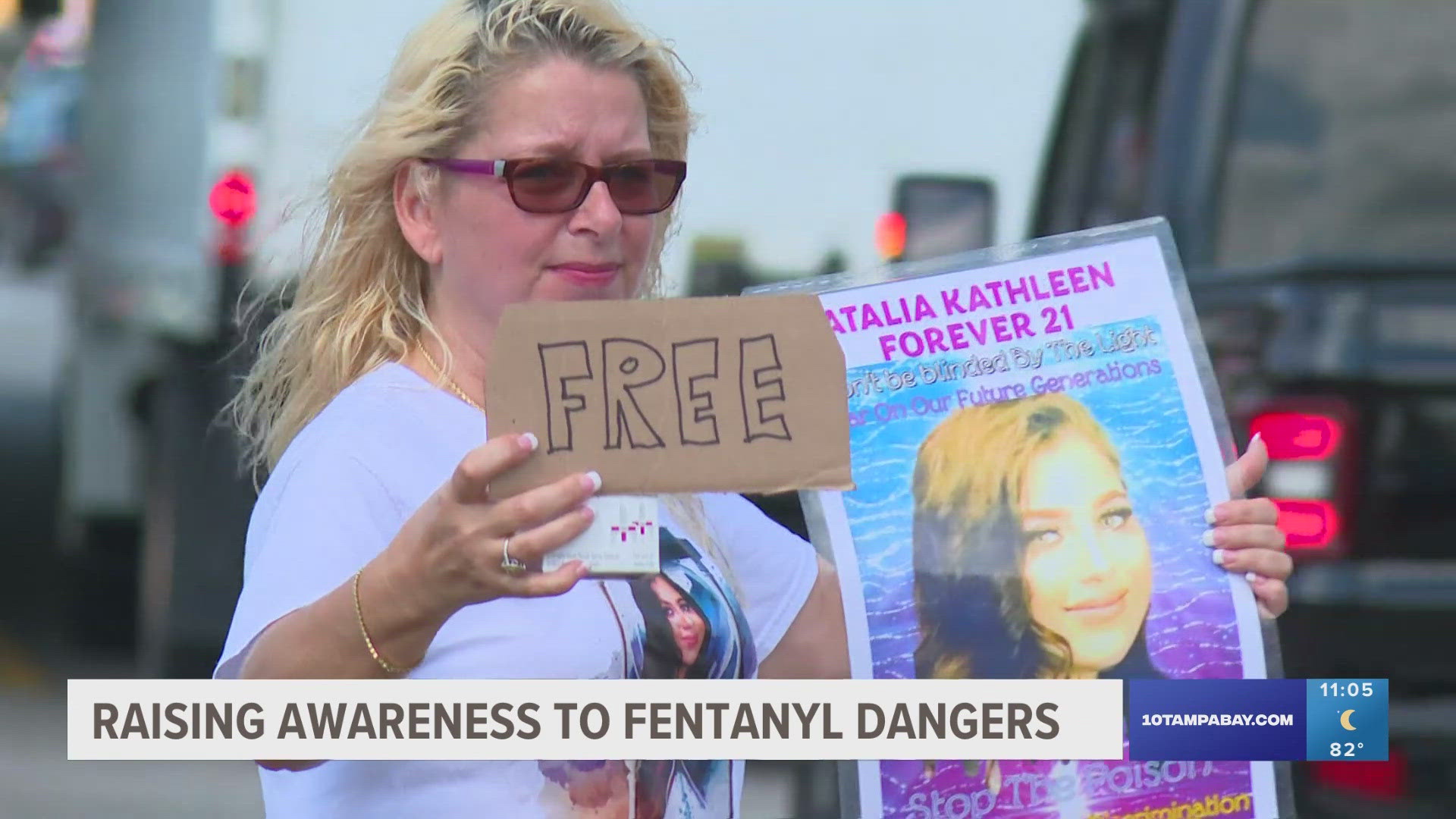 Rachel's Angels gathered under their billboard in Ybor to help spread awareness of the dangers of the drug.