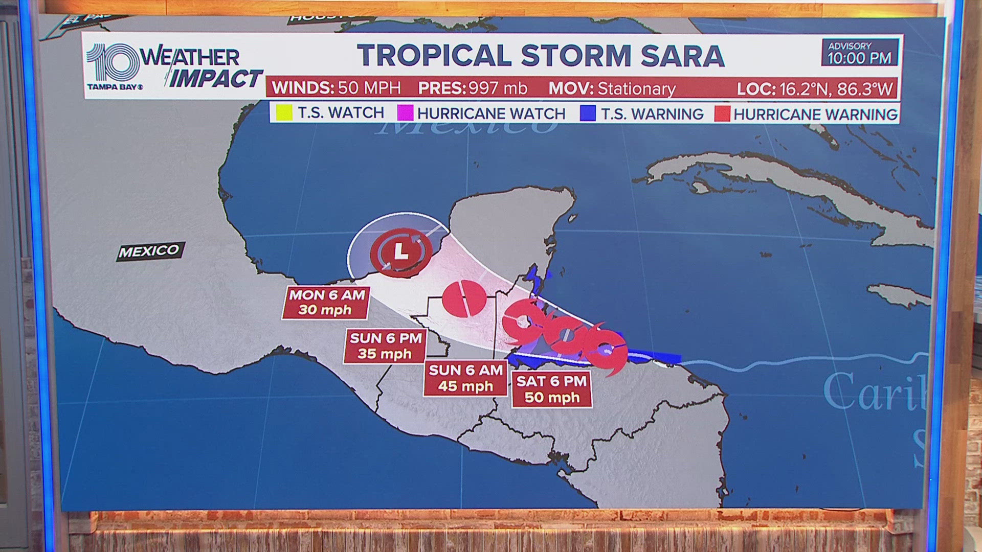 Tropical Storm Sara will likely weaken by the time it approaches the Florida coast but will bring rounds of rain and a threat of flooding.