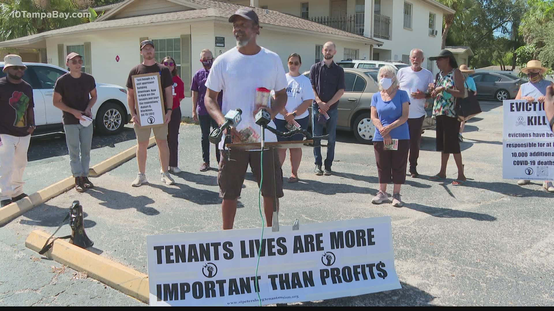 The evictions were filed shortly after City Council member Robert Blackmon took over the property but were dismissed after pressure from the St. Pete Tenants Union.
