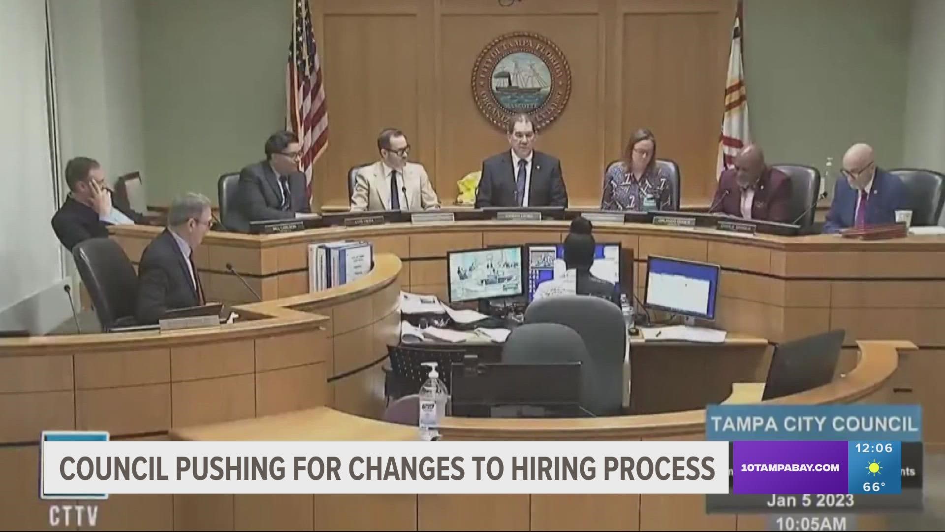 In Tampa, city council members want to make it clear they have the finial say for any department head hires moving forward.