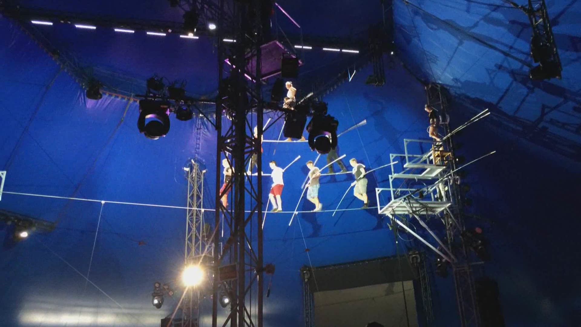 Video released by the Sarasota County Sheriff's Office shows five people being injured in a rehearsal of a circus act.