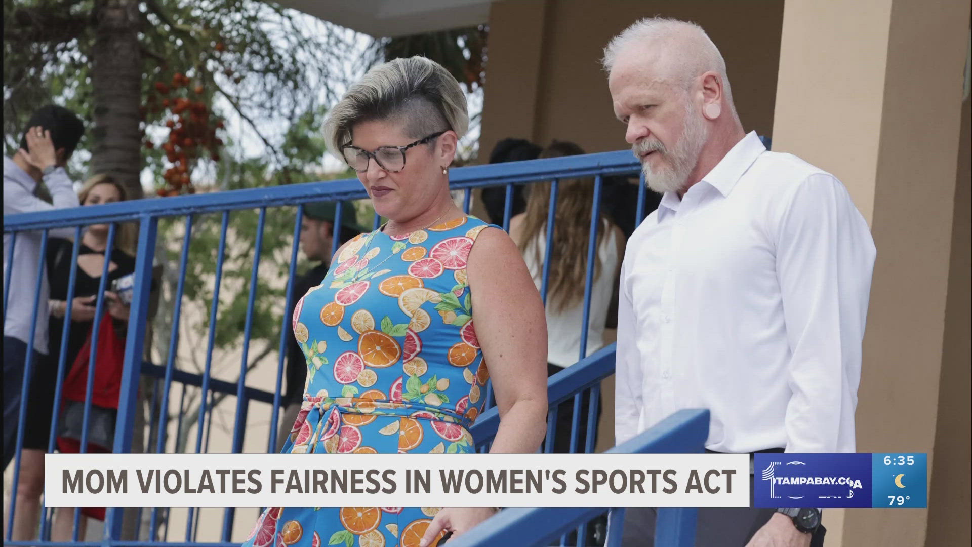 A Florida school employee who let her transgender daughter play on her high school’s girls volleyball team is being suspended for 10 days.