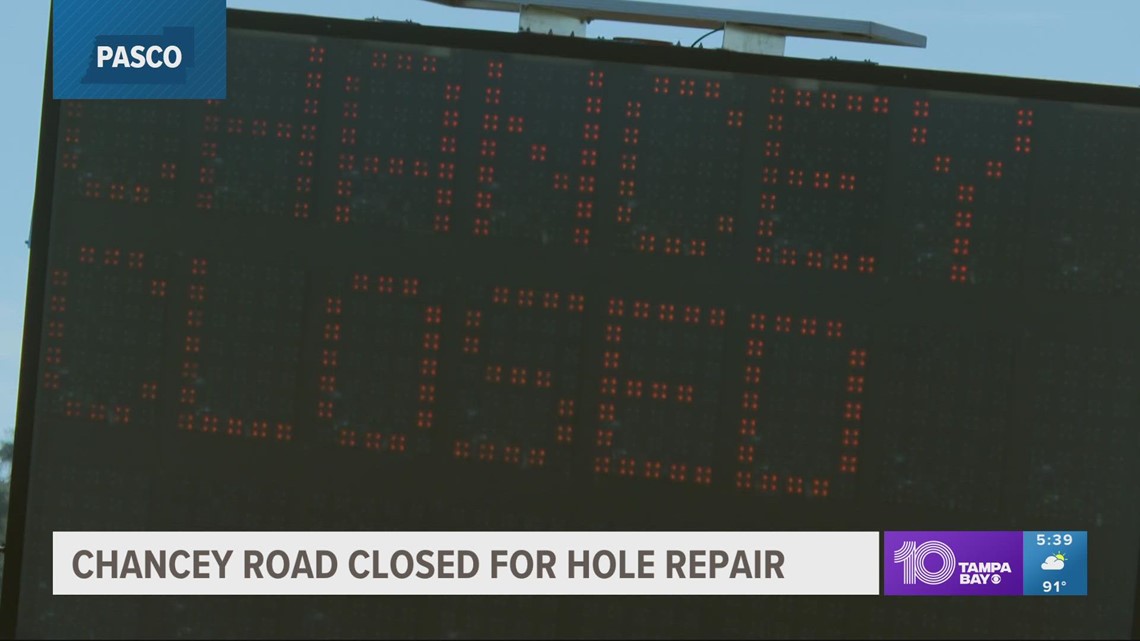 Chancey Road closed for hole repair in Zephyrhills