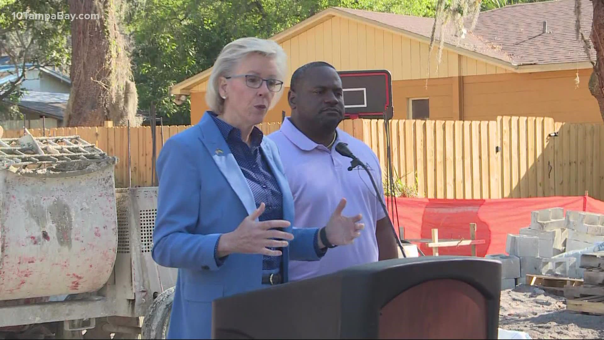 The City of Tampa says a total of 15 lots are being used to build the homes.