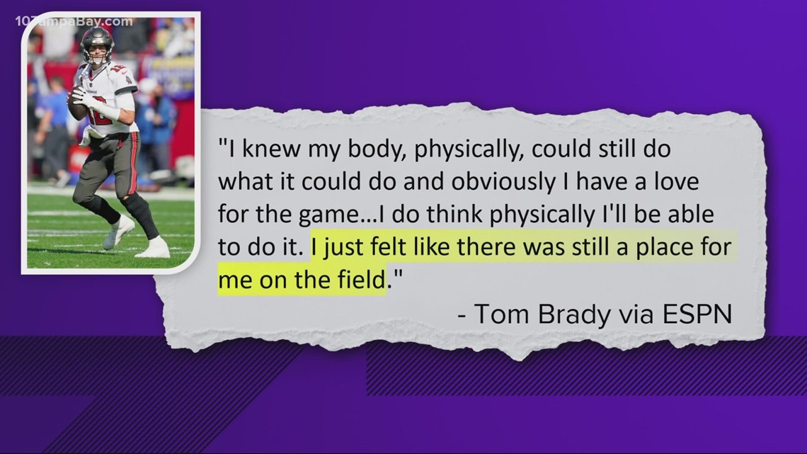 Tom Brady speaks in ESPN interview; the first since returning form retirement
