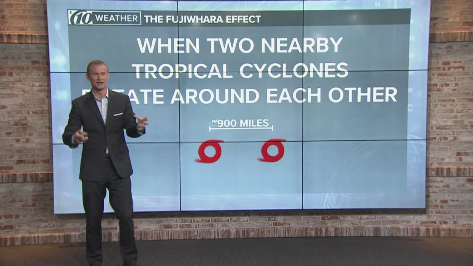 Meteorologist Grant Gilmore explains the Fujiwhara effect.