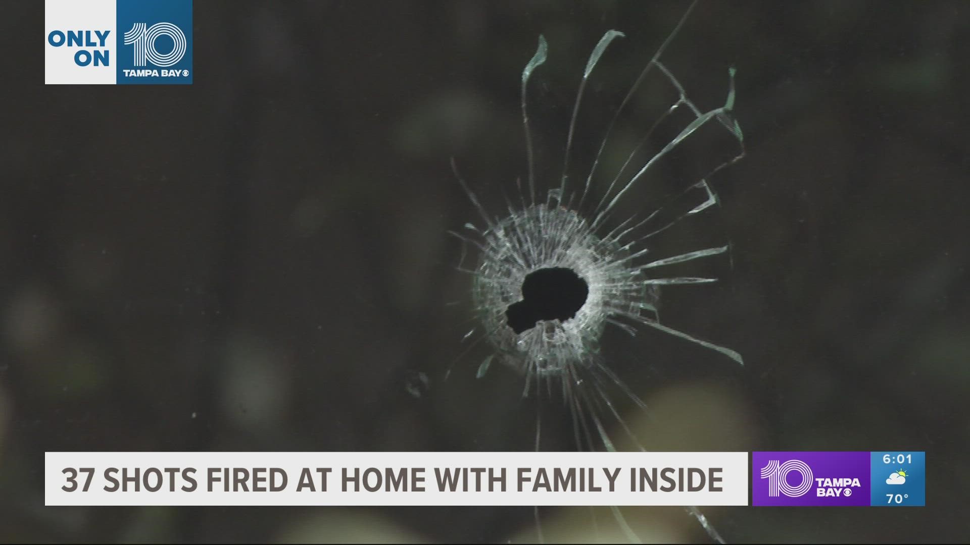 Polk County deputies say they found 37 bullets around the property and 27 of the bullets hit the home.