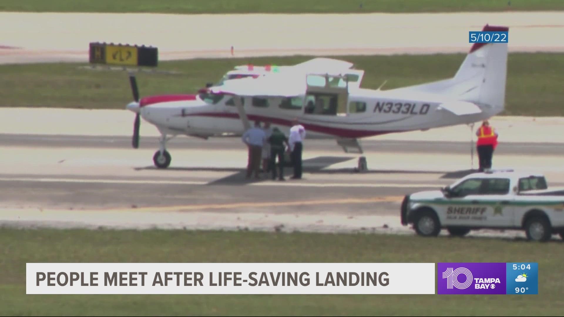Lifesaving reunion after Florida man lands plane