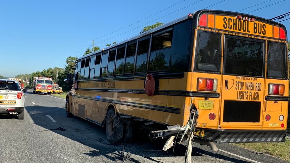 Driver taken to hospital after school bus crash in Hernando County ...