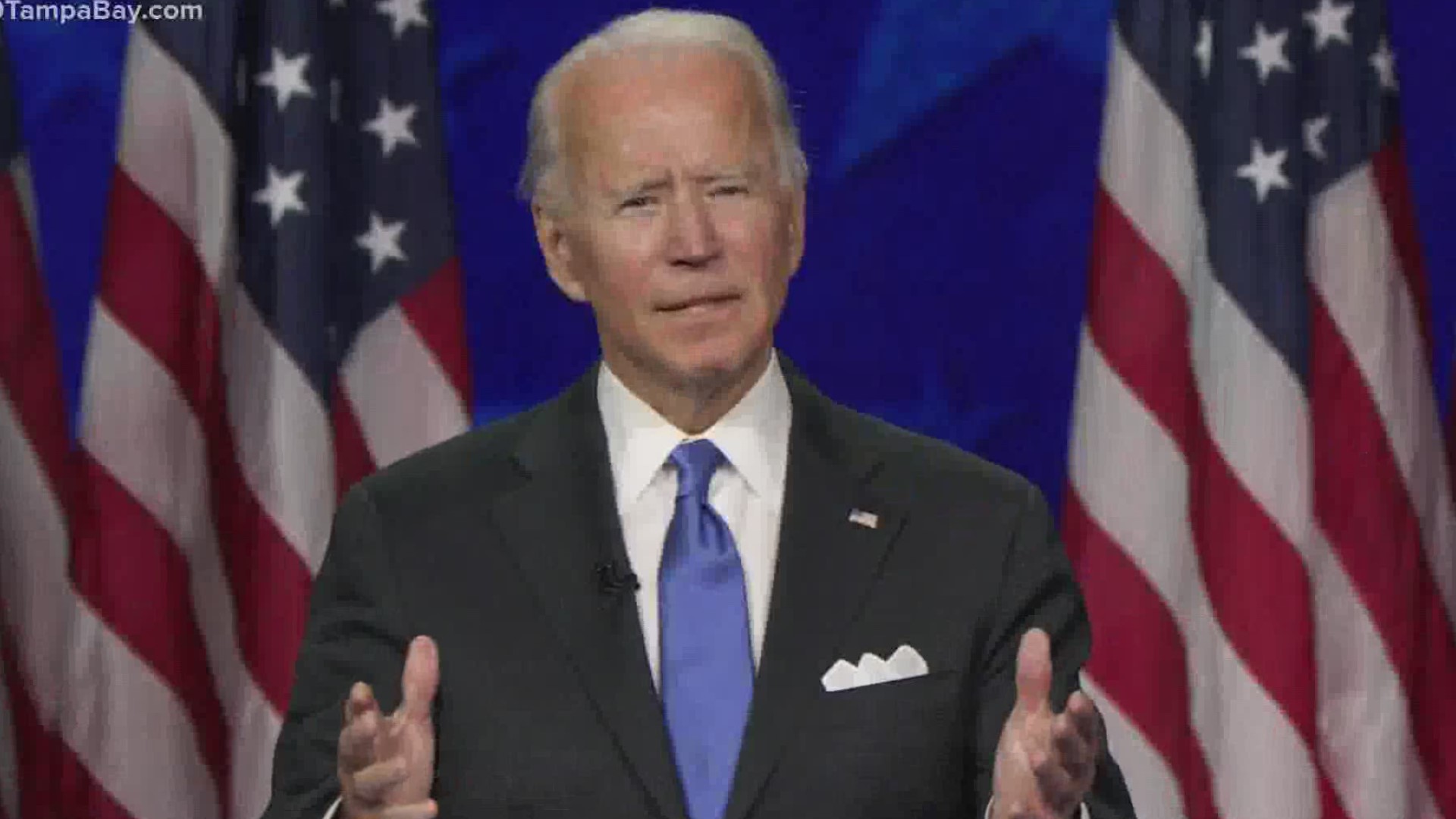 Joe Biden's positive focus Thursday night marked a break from the dire warnings offered by former President Obama and others the night before.