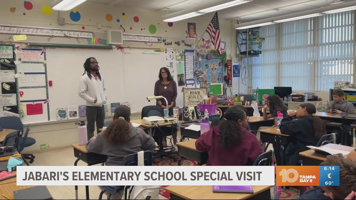 Jabari inspires students at Town & Country Elementary School