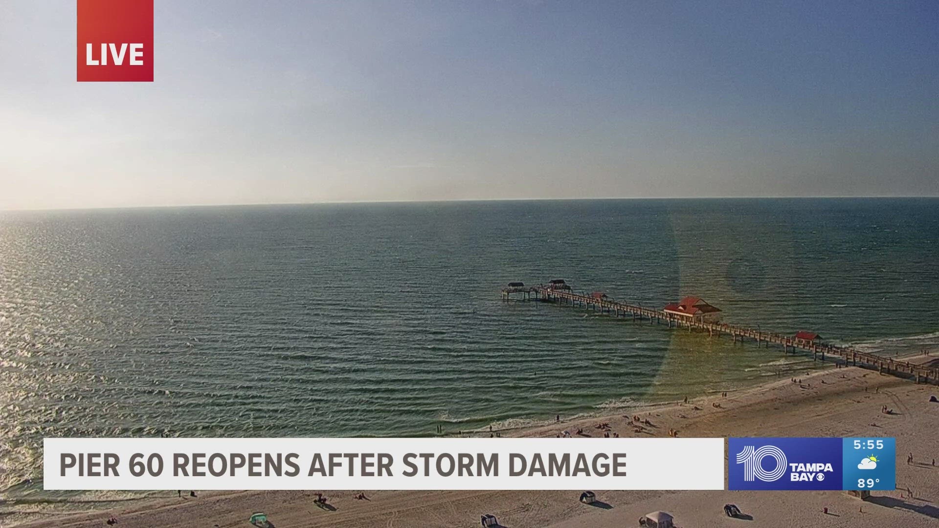 The pier was mainly impacted by Idalia on its expansion joints to the bait shop's storage area.