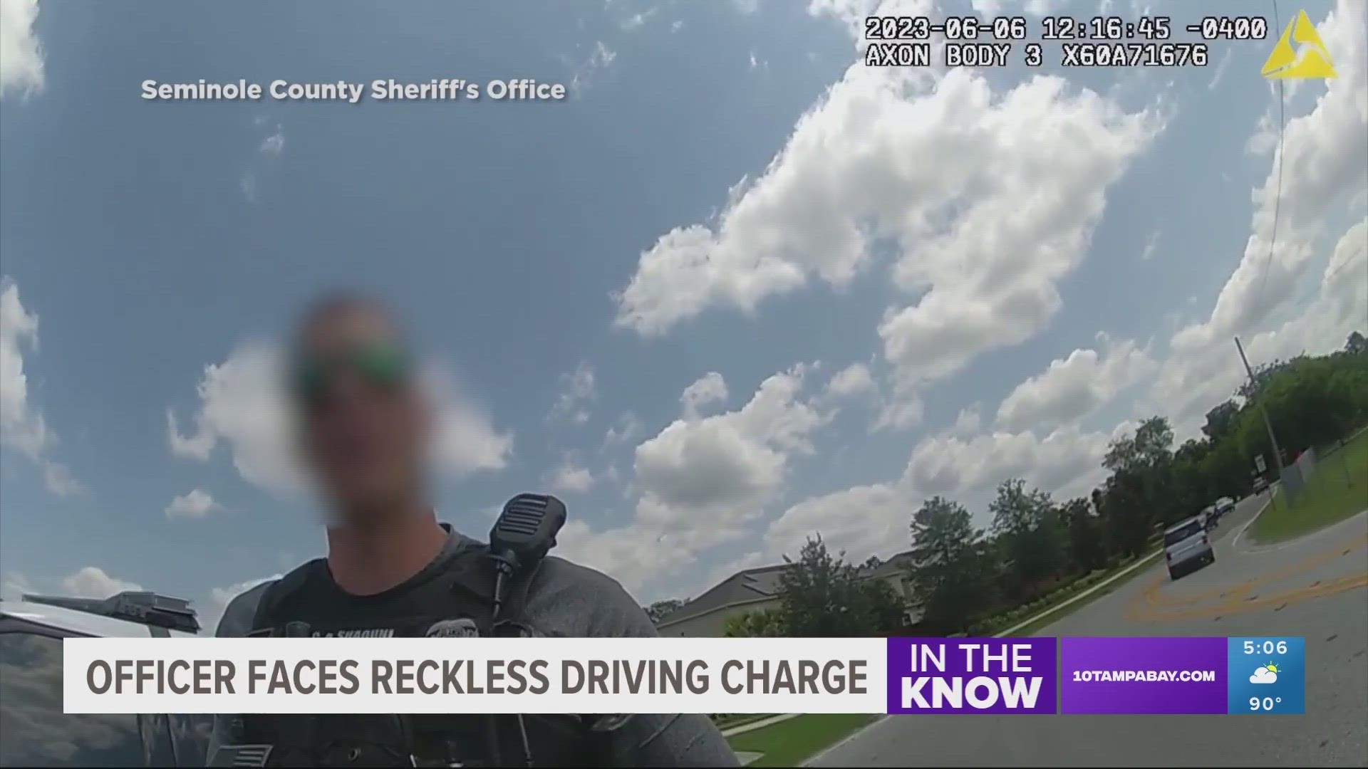 The officer was relieved of duty after a video showed him leaving a traffic stop after getting pulled over for speeding.