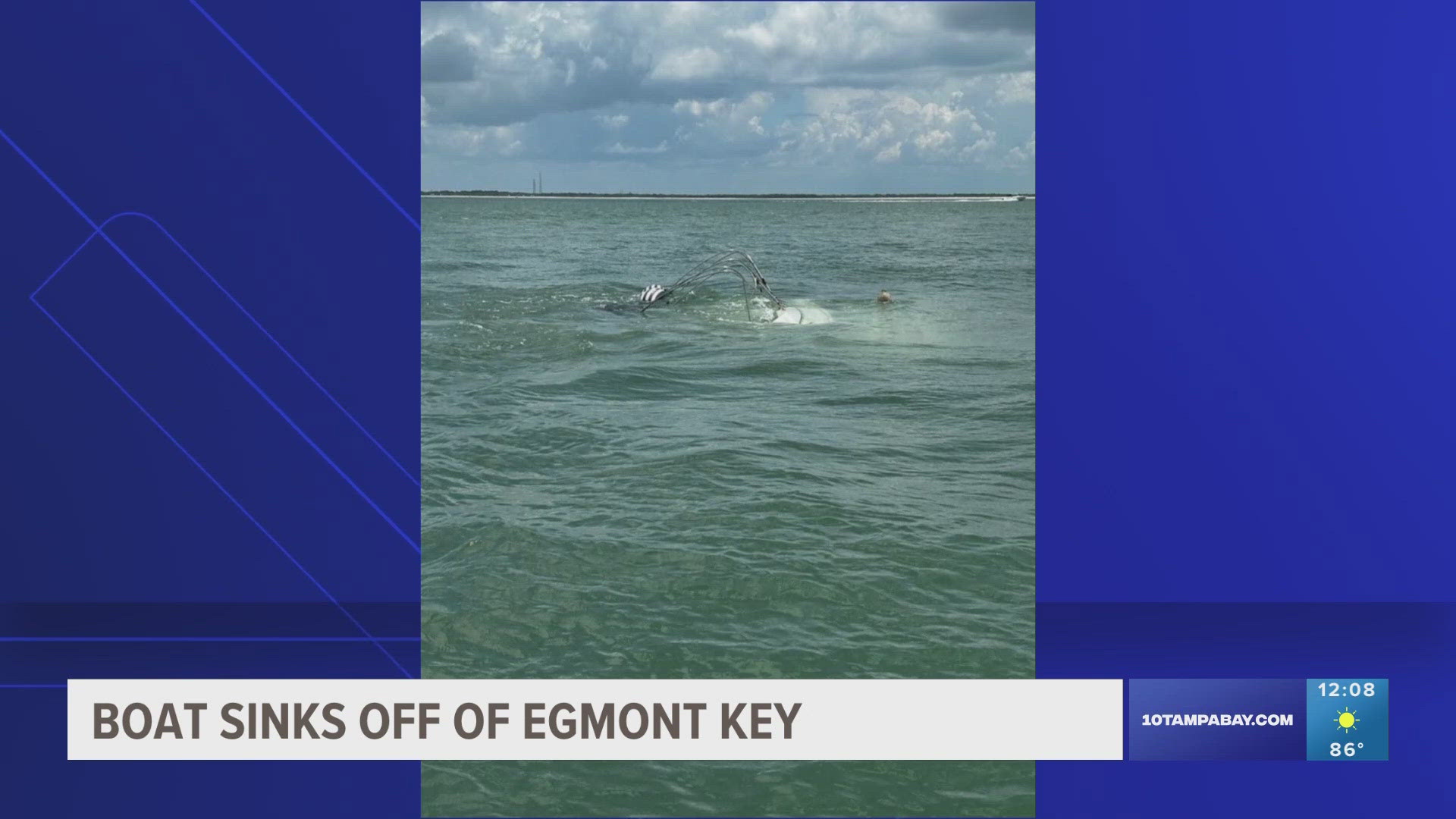 Their boat sank off Egmont Key on Saturday night.