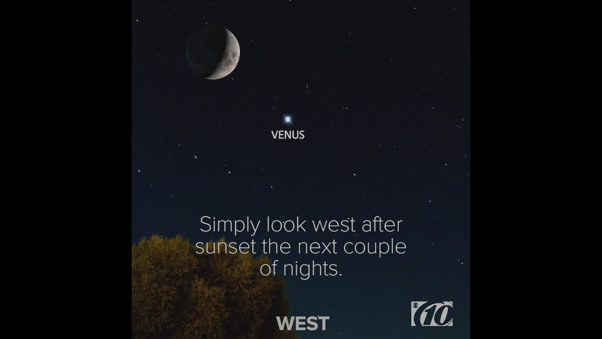 Look in the western sky after sunset tonight to see the very bright Venus and the waxing crescent Moon appear next to each other.
