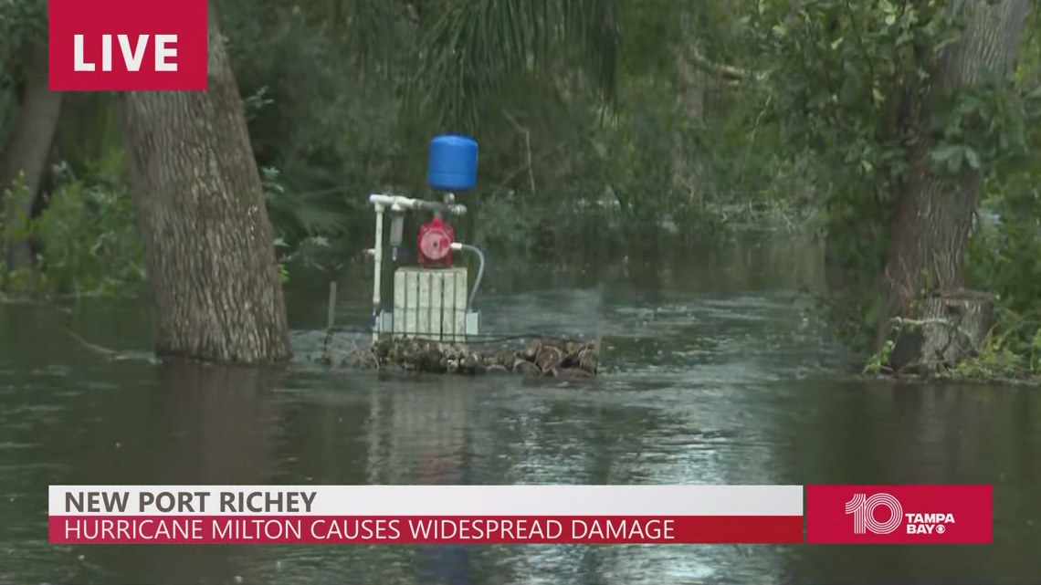 Anclote River in New Port Richey flooded following Hurricane Milton ...