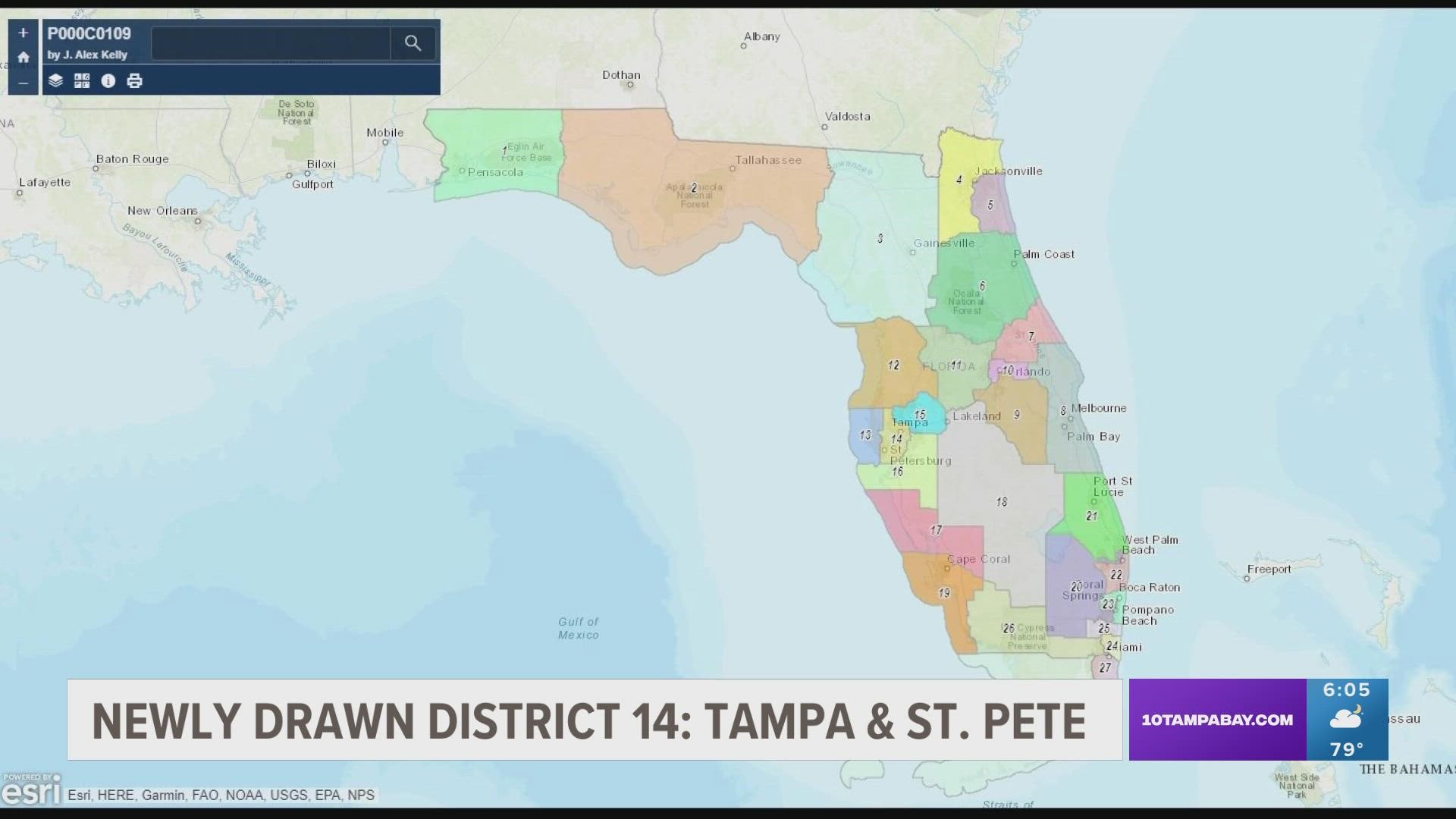 The new political lines pushes part of St. Petersburg into District 14, an already Democratic stronghold.
