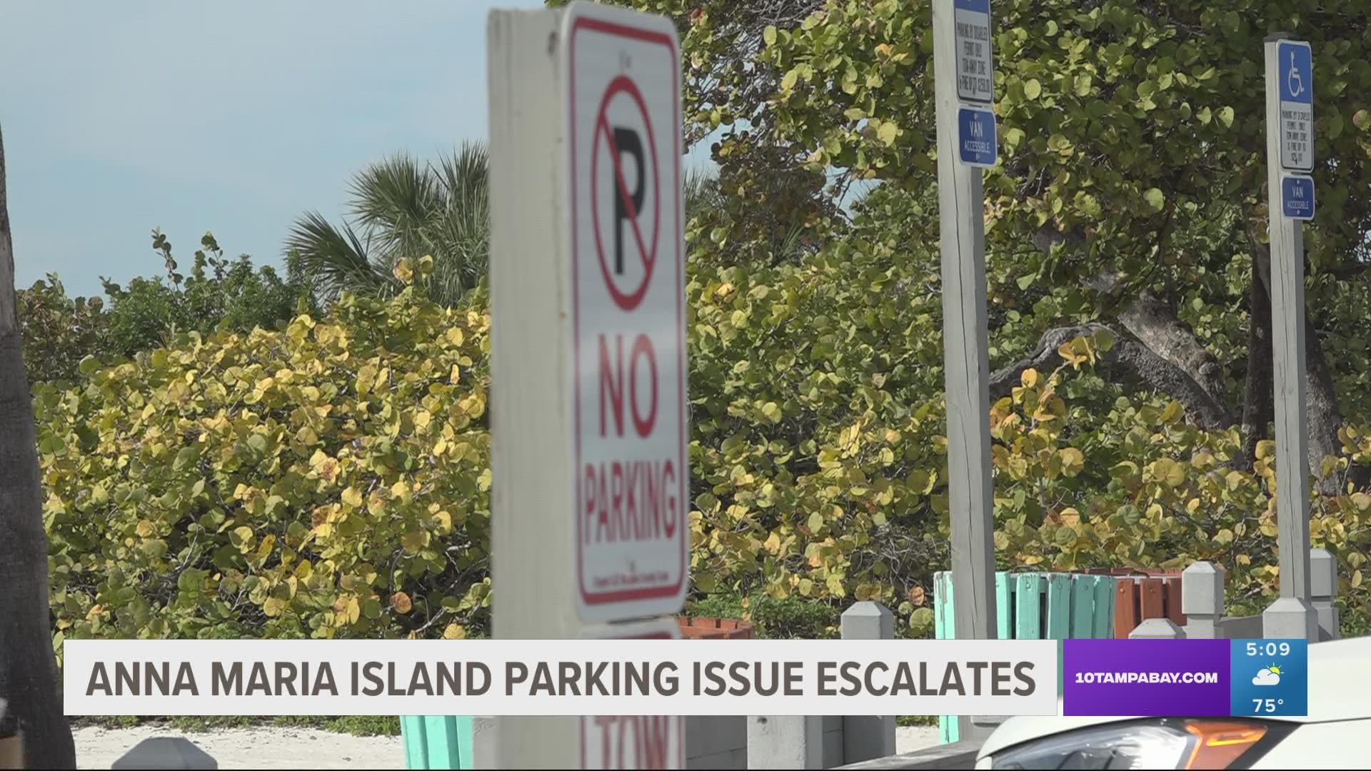 Residents in Holmes Beach fear beach parking is creeping into their neighborhoods.